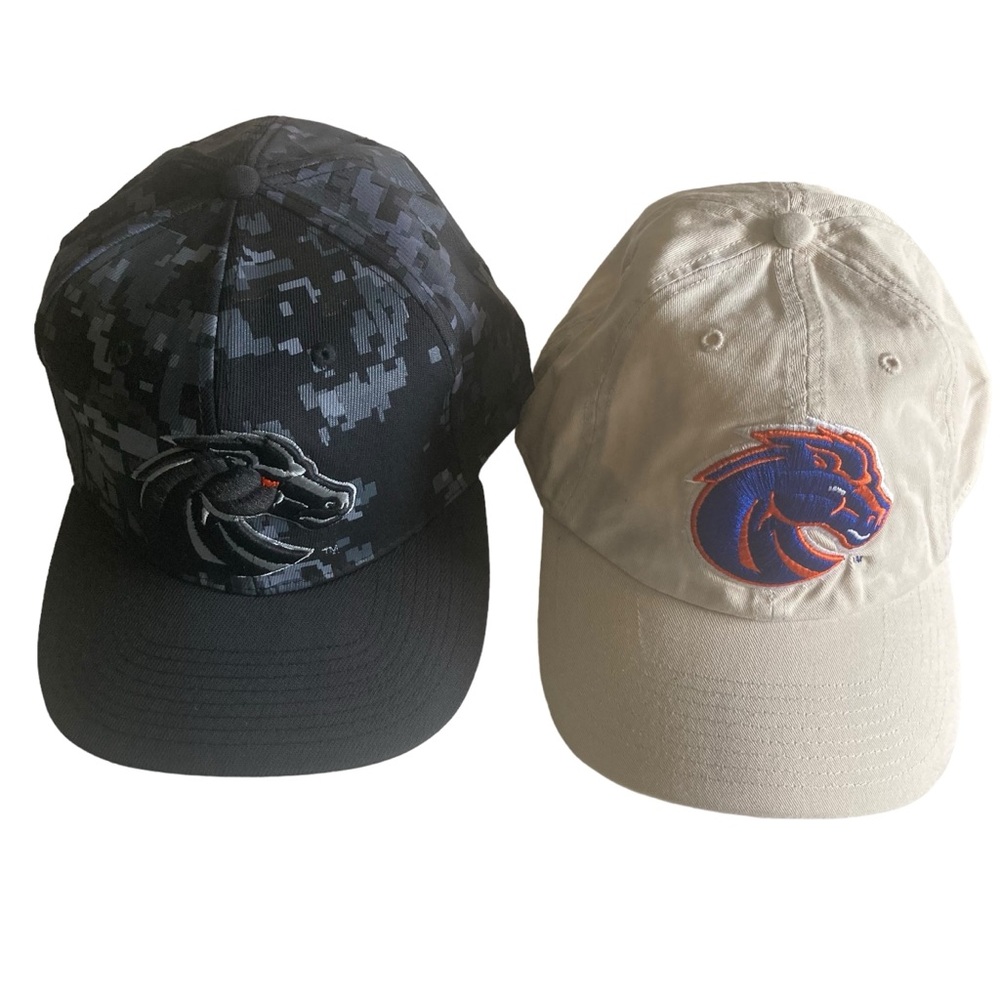 BOISE STATE Black Pro Image and Tan 47 Brand Cap Hat Lot of 2